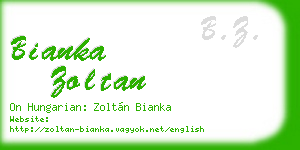 bianka zoltan business card