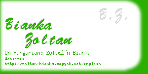 bianka zoltan business card